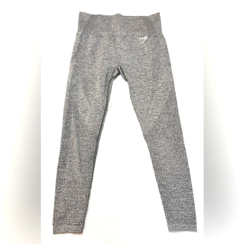 Gymshark Gray Vital Seamless Leggings 25” Logo High Rise Medium Women